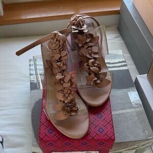 Tory Burch Brown Floral Sandals